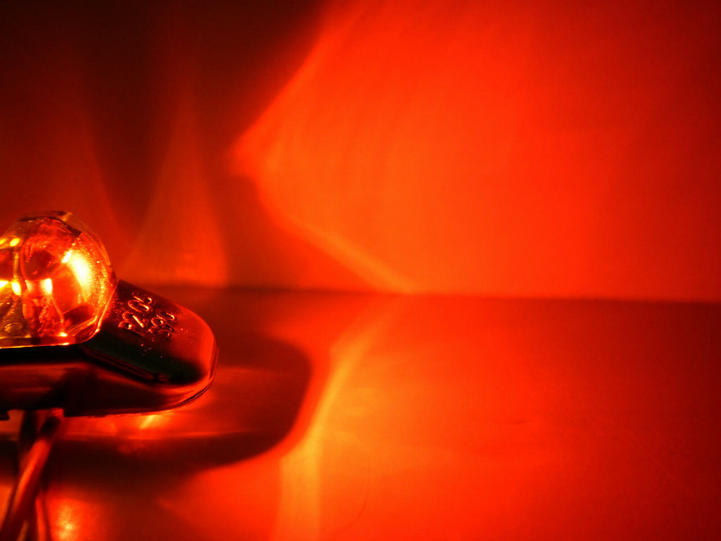 2 - Tecniq Red/Amber Trailer fender marker light Stainless Steel Bezel USA (S90-0000-1 + S90-0SS0-1-LOTOF2)