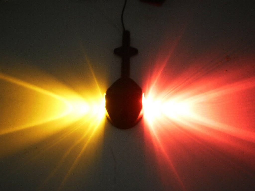 TWO - Low Profile LED Amber and Red Fender Marker Light Trailer RV Camper (J-52-FML + J-52-FMR)