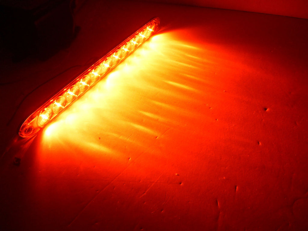 TWO - 15" Low Profile Red Clear LED Stop Turn Tail Lights Trailer Truck USA (T10-RC00-1-LOTOF2)