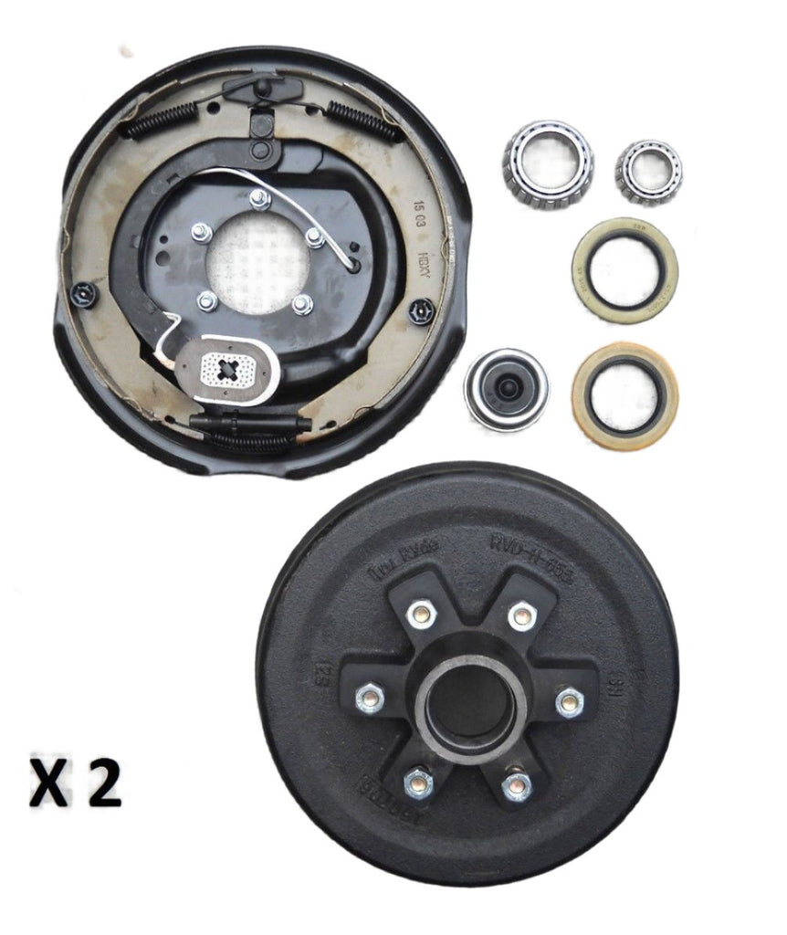 Add Brakes Trailer Axle Rebuild Kit 6 x 5.5 Lug Electric Brake Backing 5200 6000 (92655-B-IMP)