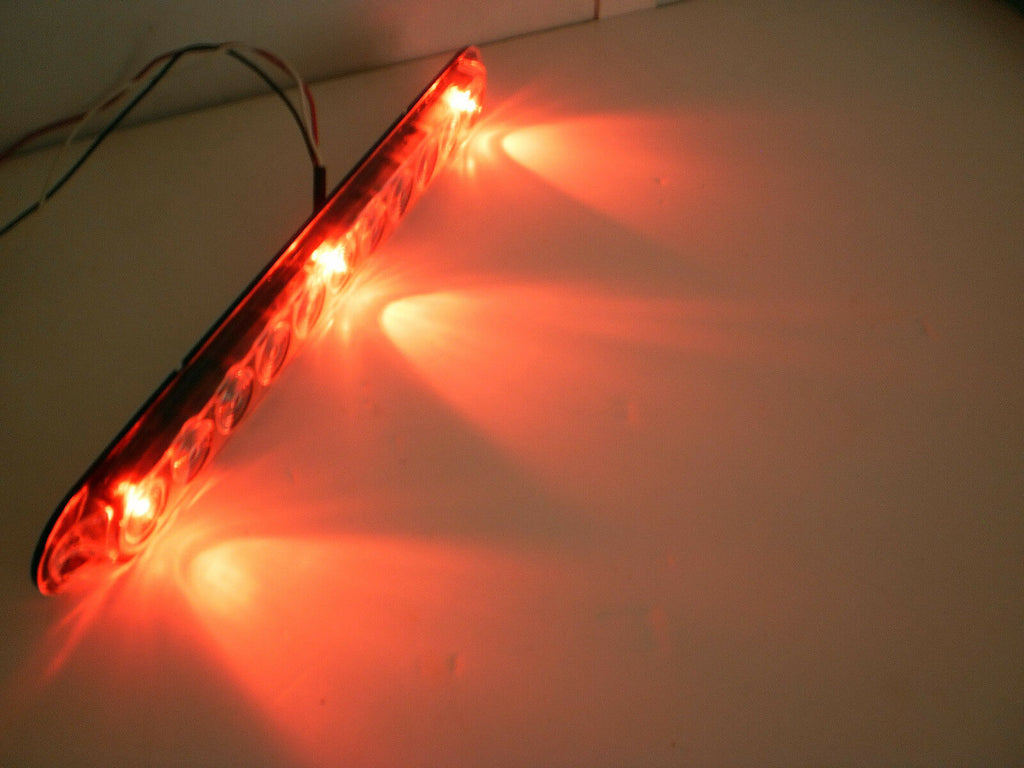15" Slimline 3 LED Red Clear ID Light Bar Trailer Truck Bright Dim Dual Function (J-5353-RC)