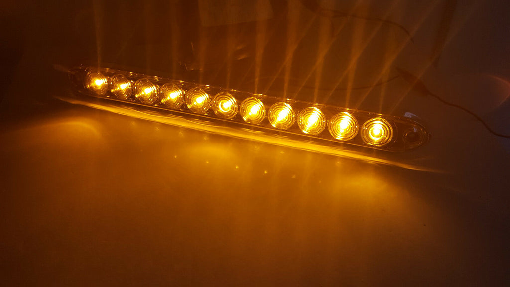 ONE TecNiq 15" Dual Function LED Amber Light Clear Lens Park Turn & Chrome Bezel (T10-AC00-1 + T10-0C00-1)