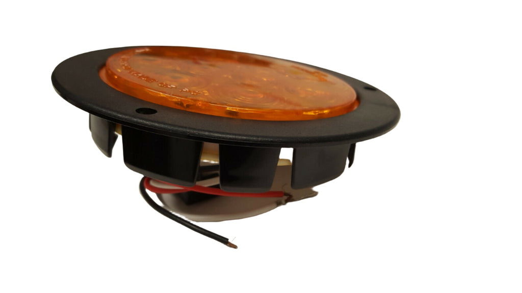 4" Round 12 Diode Amber LED Light Kit with 4" Round Black Recessed Flange Mount  (J-4512-AK + J-40-FB)