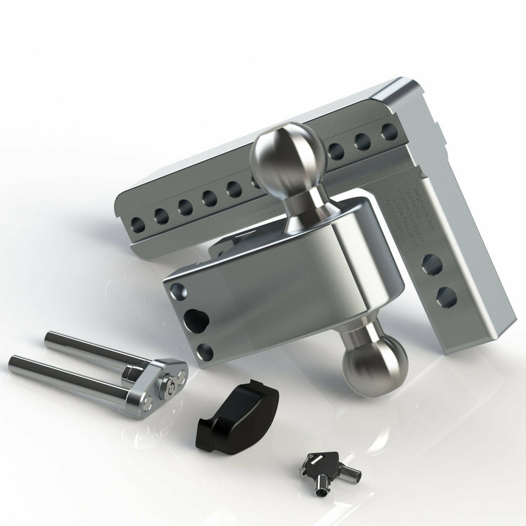 Weigh Safe Aluminum 180 Ball Mount fits 2" Receiver 8" Drop 9" Rise 10k Rated (LTB8-2-KA)