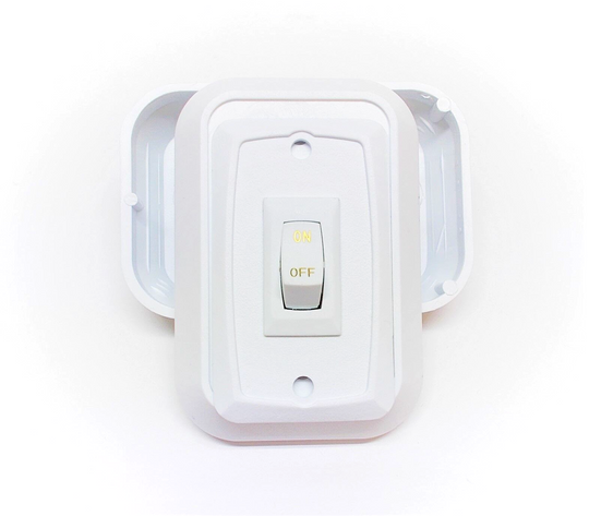 Sigma - 12 volt single on/off switch with plate and bezel standard spade connect (7101-BZ-108)