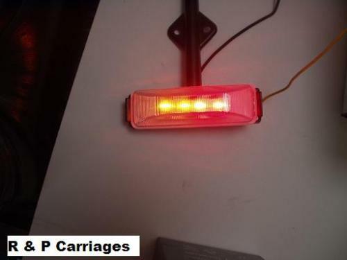 2- LED Fender Marker Lights CLEAR Lens Red/Amber w/ Base RV Trailer Camper RV (J-5765-ARC-FM-LOTOF2)