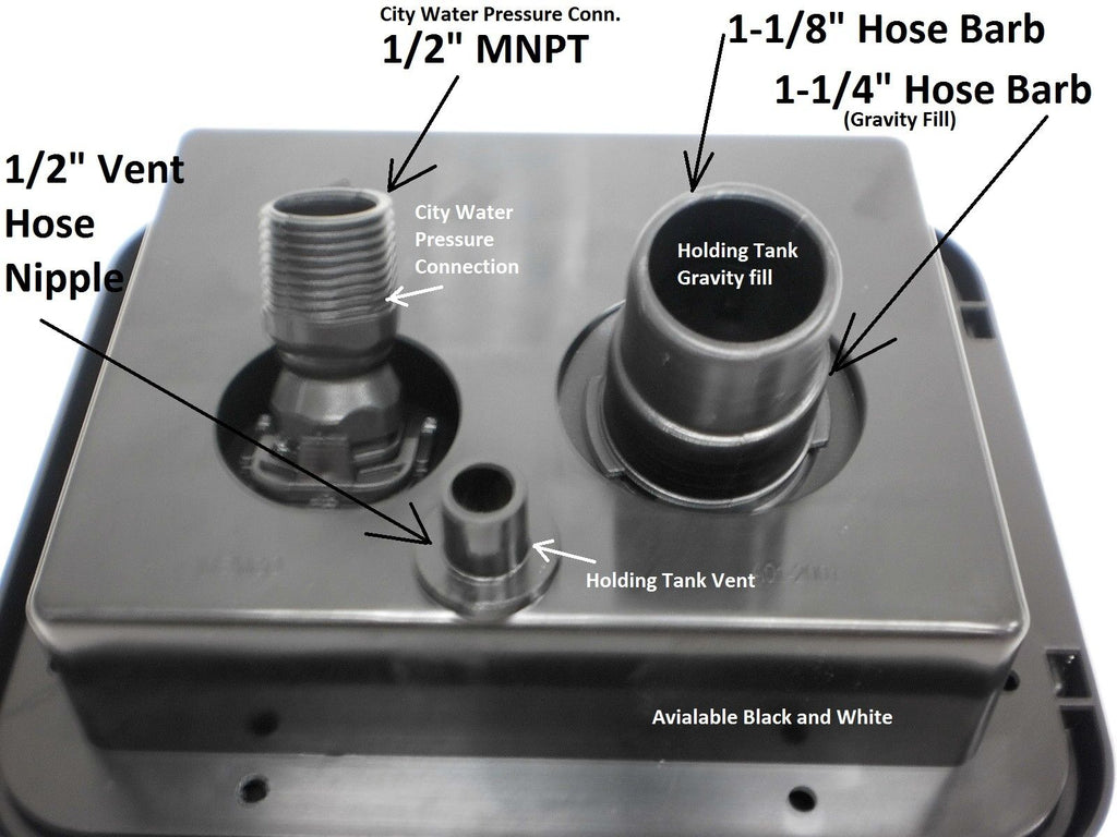 Black Gravity Plastic City Water Tank Inlet Hatch Camper Trailer RV Lock Door (VAL2004BKBU)