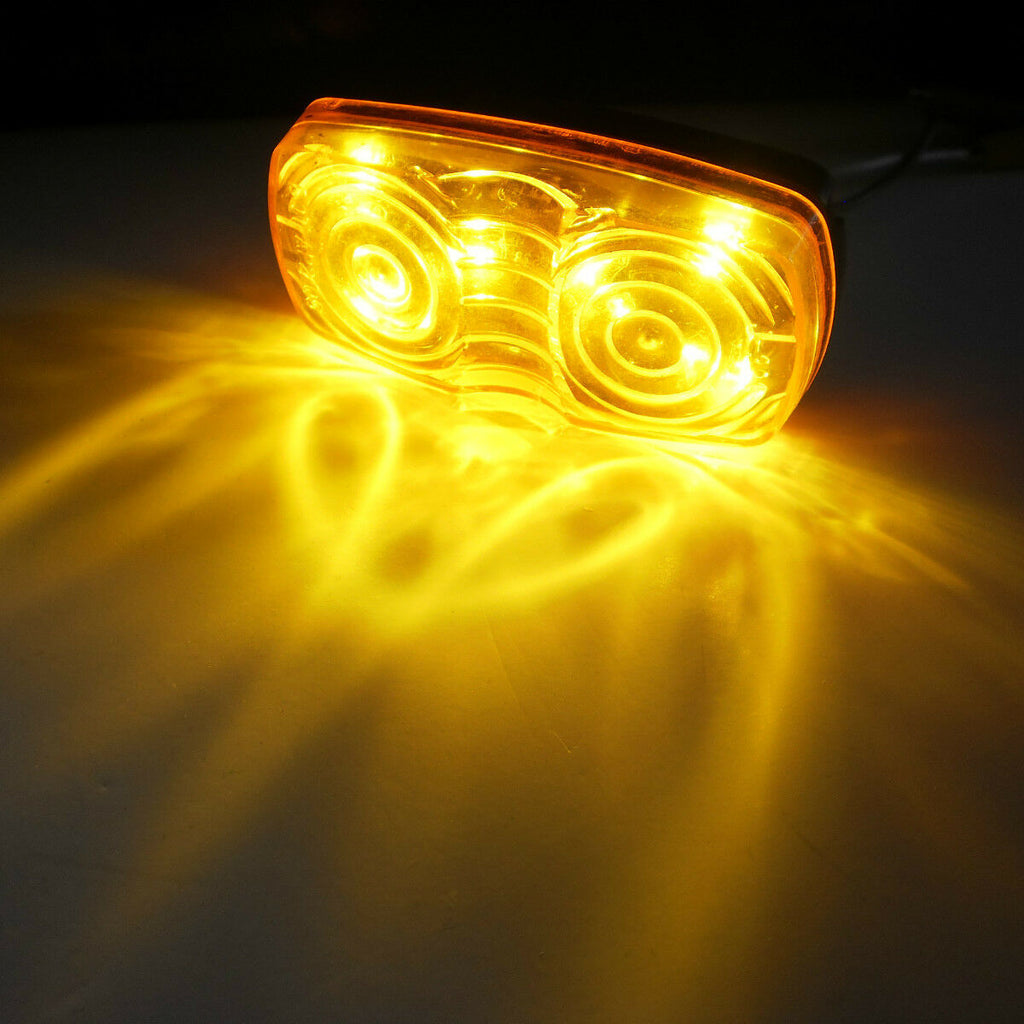 1 - 2 x 4 Double Bullseye LED Amber Clearance Marker Light Surface Mount (J-325-A)