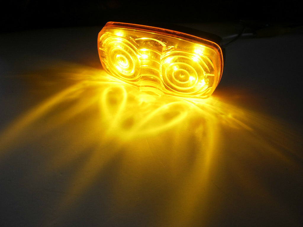 1 - 2 x 4 Double Bulls eye LED Amber Clearance Marker Light Surface Mount (J-325-A)