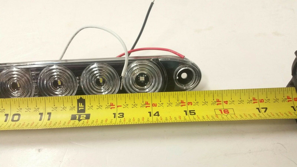 15" Tec Niq Red 3 ID Bar Reverse white light Truck Trailer RV w/Chrome Bezel USA (T12-RW00-1 + T10-0C00-1)