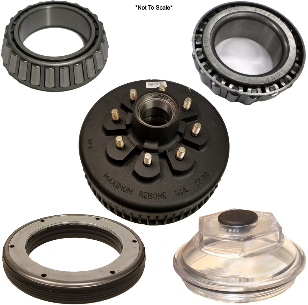 Dexter Drum 8K oil bath 9/16" stud 4.75" pilot hole 12.25" x 3.375 With Bearings (008-285-09-KIT)