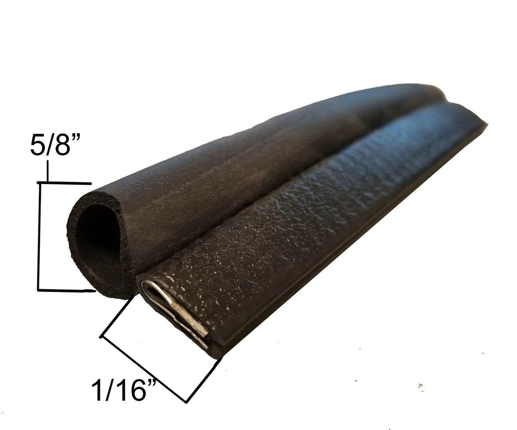 250 FT of 1/16" Black Trim Lok w/ 5/8" Bulb Camper Trailer RV Seal Boat Vinyl (TSB6062B-6-BOX)