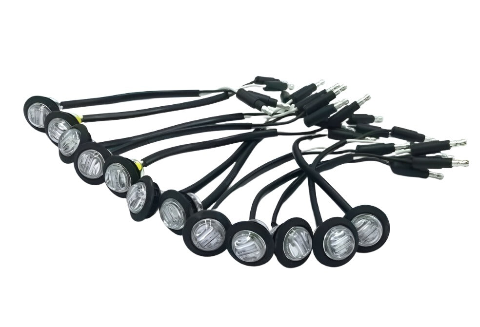 12" x 3/4" Maxxima Amber Clear LED Clearance Marker Light Trailer Jeep Motorcycle (M09300YCL-12)