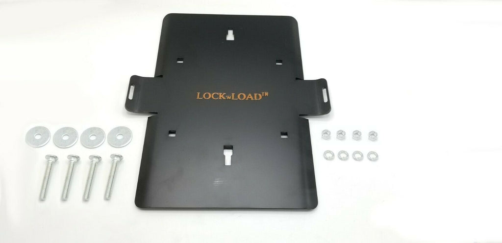 Lock N Load Wheel Chock w/Mounting Plate Hardware Motorcycle Quad Stand Trailer (BK-103-KIT)