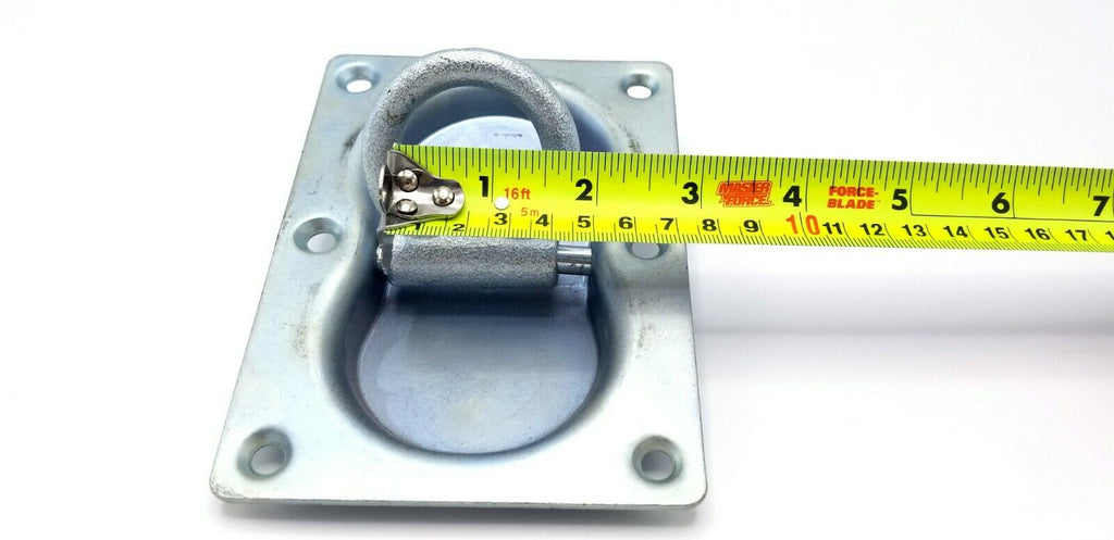 3/8" Zinc Plated Bolt On Recessed Mount Tie Down Rope Chain D-Ring Rated 3.3k  (RR12)