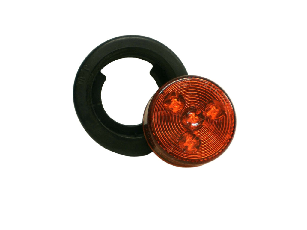 2" Red Round Sealed Lamp Clearance Marker Light 4 LED Grommet Mount Trailer RV (J-15-RK)
