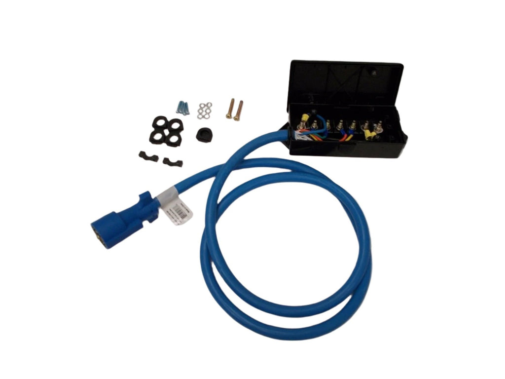 7 Way Plug Inline Pre-Wired Trailer ARTIC BLUE Cord Junction Box 6 Ft Wiring Cable Towing (J-JB-6FT)