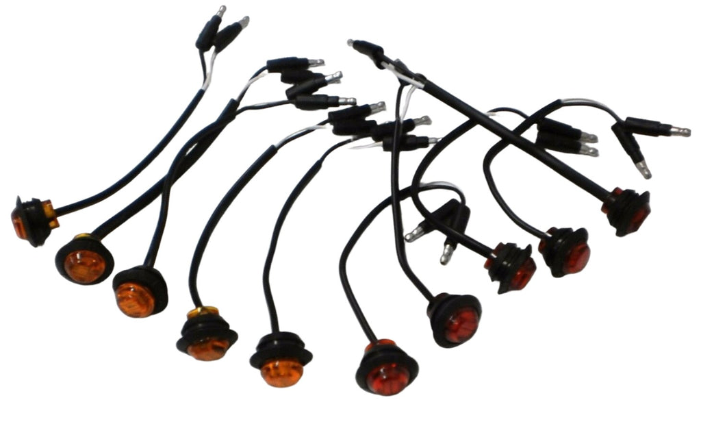 10- Maxxima 3/4" FIVE 5 Amber and FIVE (5) Red  LED Clearance Marker Truck Light (LOT OF 10 - M09300Y + M09300R)