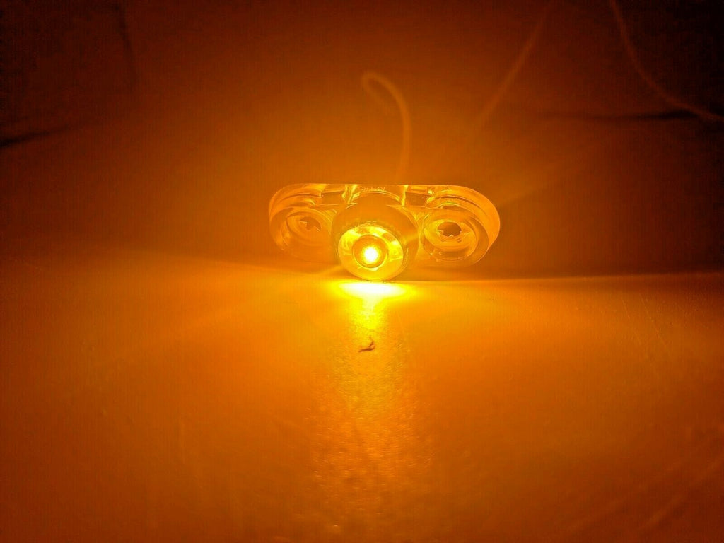 PC Rated Micro LED Trailer Side Marker Amber Clear Light  (J-57-ACS)