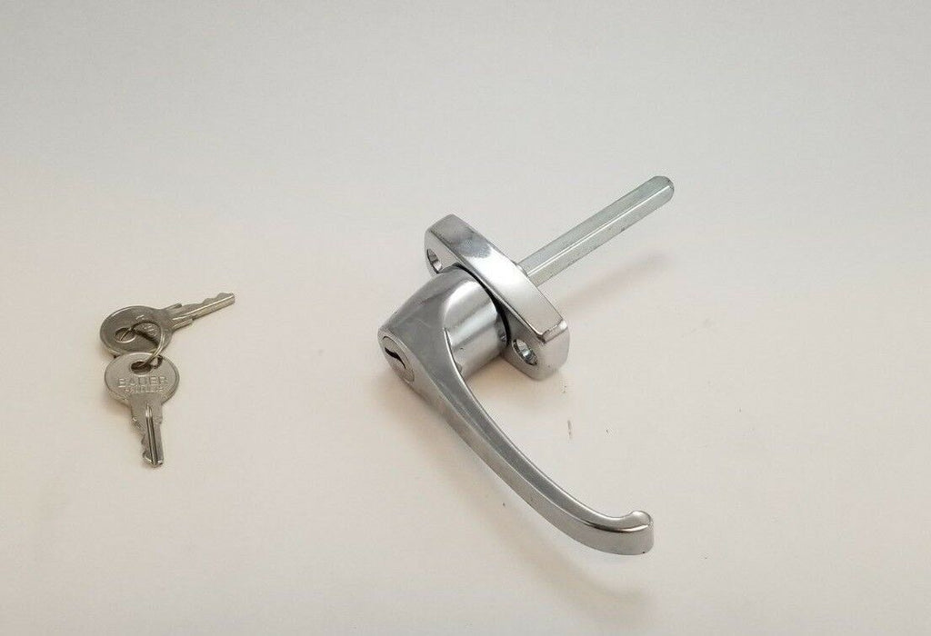 Universal  Locking L Handle Chrome Finish Trailer Camper RV Garage Door Baggage (HL20136)