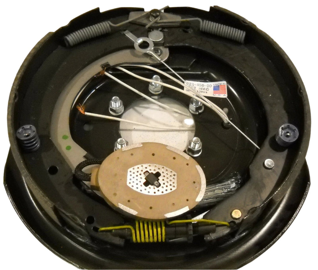 Four - DEXTER Electric Brake Nev-R-Adjust 12" inch Backing Plate (23-458-459-2X)