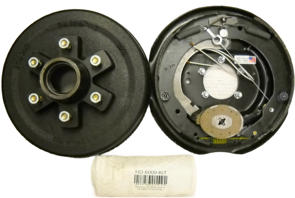One- 12x2 6x5.5 6000# Drum with 12" Left Side Dexter Nev R Adjust Backing Plate (363200+02345900-KIT)