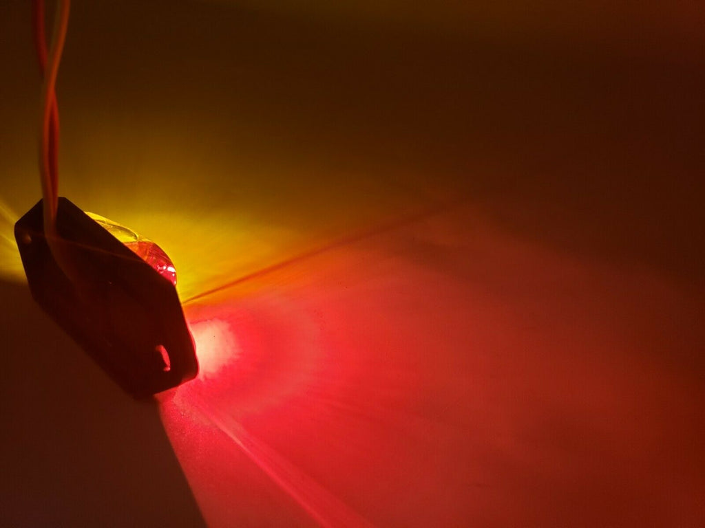 Kaper II 3-3/8" x 1-3/8" Red/Yellow LED Fender Marker Trailer Light P2 P3 Rated (L04-0038AR)