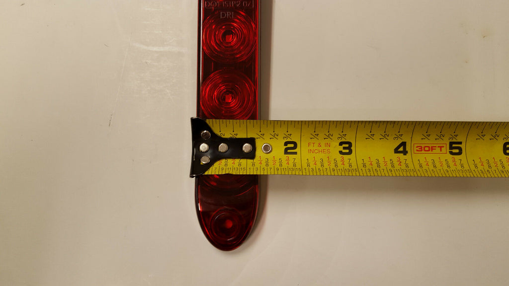 15" Low Profile Red LED Stop Turn Tail Light RV Trailer Truck USA & Chrome Bezel (T10-rr00-1 + T10-0c00-1)