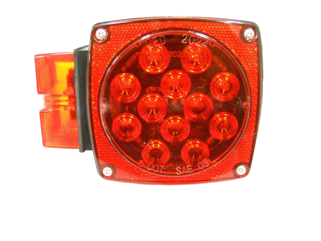 Jammy 4" Box Light Submersible Over 80 Left Side LED Red with Red Lens Light Truck Trailer RV (J-20445-L)