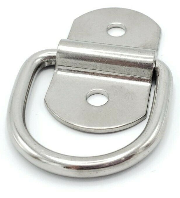 3/16" Stainless Steel Tie Down Lashing D Rings 1000# Rated Trailer  (SS10)