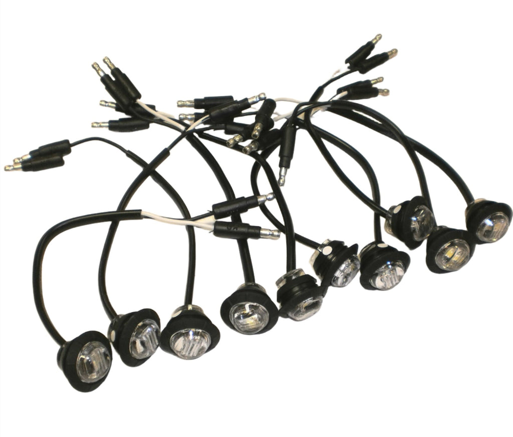 10- Maxxima 3/4" Mini 3 LED White Clear Bullet Light (M09300WCL-LOTOF10)