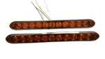 TWO TecNiq 15" Dual Function LED Amber Lights Park Turn and Chrome Bezel USA (T10-AA00-1 + T10-0C00-1LOTOF2)