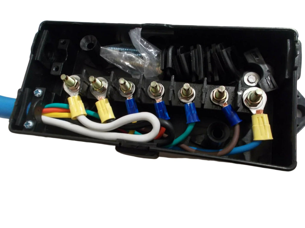 7 Way Plug Pre-Wired Trailer ARTIC BLUE Cord Junction Box 8 Ft Wiring Cable Cold Weather (J-JB-8FT)