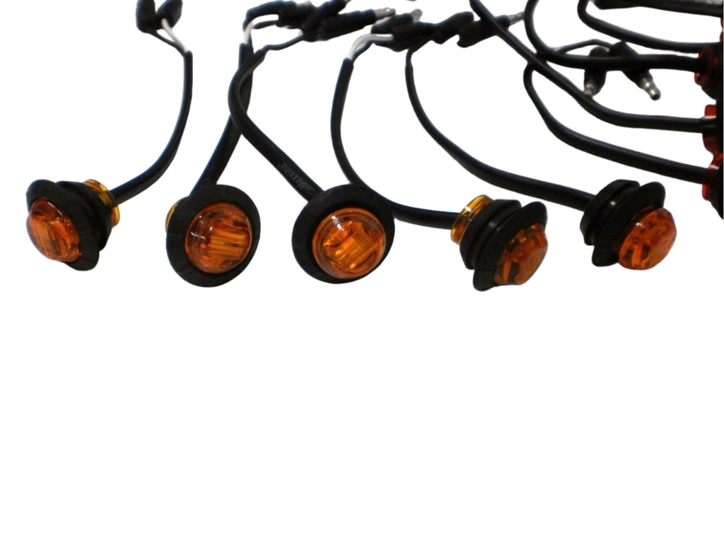 10- Maxxima 3/4" FIVE 5 Amber and FIVE (5) Red  LED Clearance Marker Truck Light (LOT OF 10 - M09300Y + M09300R)