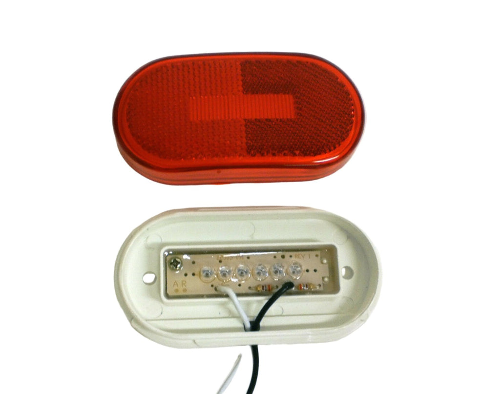 2" x 4" Red 6 LED Oval Oblong Marker Clearance Light Trailer RV Camper  (MCL-31RB)