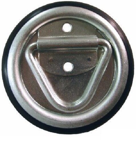 4" Round Surface Mount D Ring Tie Downs Trailer ATV 800# Rated with Bezel (RR02)