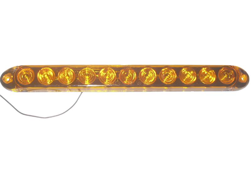 2-15" Dual Function Slimline 11 LED Light Amber Turn Marker Camper Truck Trailer (J-535-A-LOTOF2)