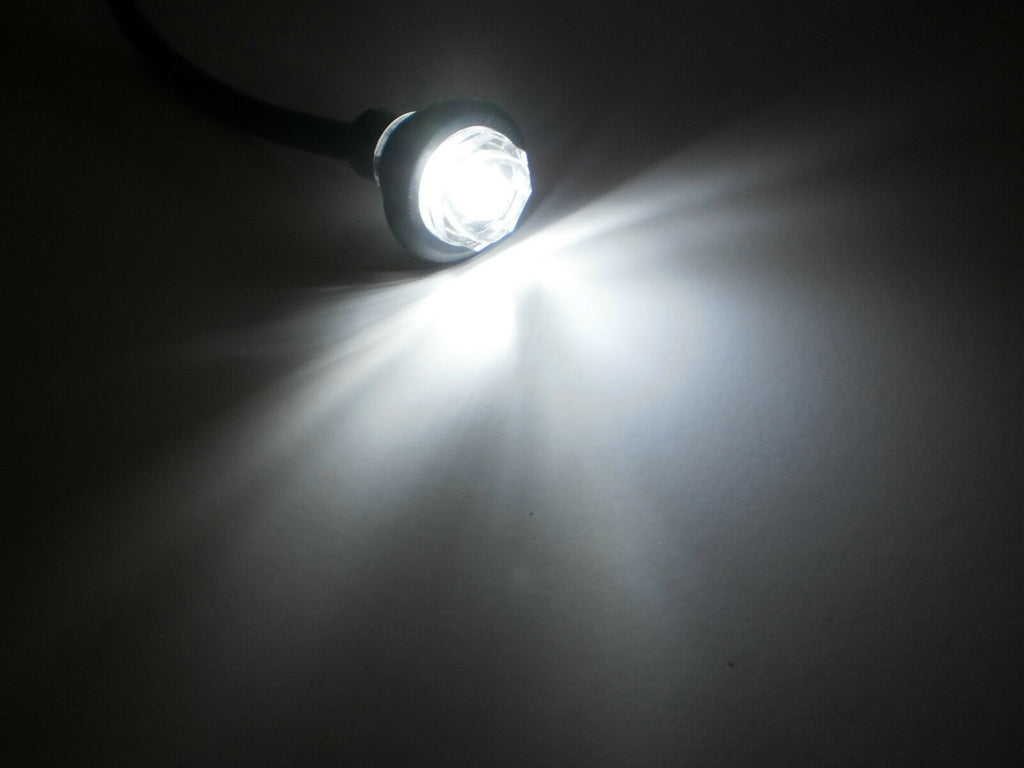 TEN 3/4" Grommet Mount White Clear Bullet LED light 55WC (J-55-C-LOTOF10)