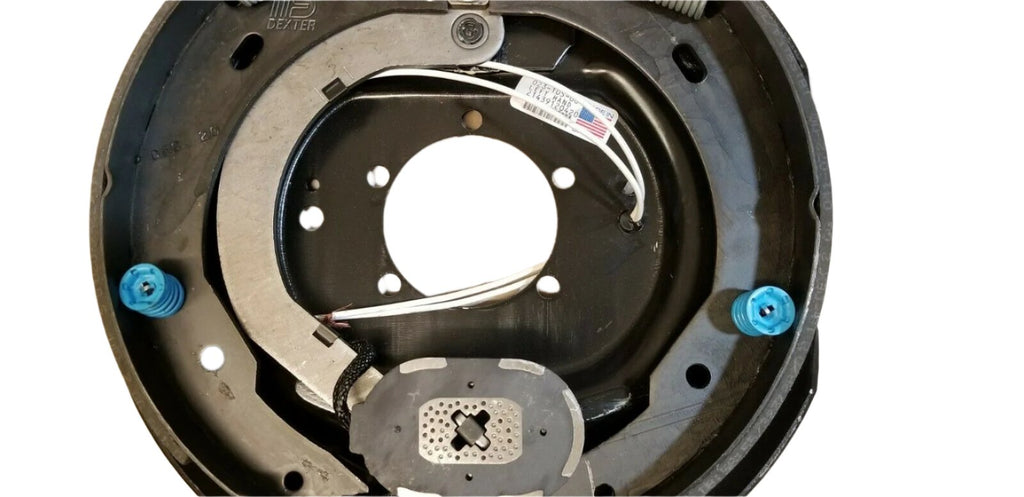 Replace Left Trailer Brake Dexter 8x6.5 Drums 9/16 Nuts 7000# 12" Backing Plate (821913-B-DEX-L)