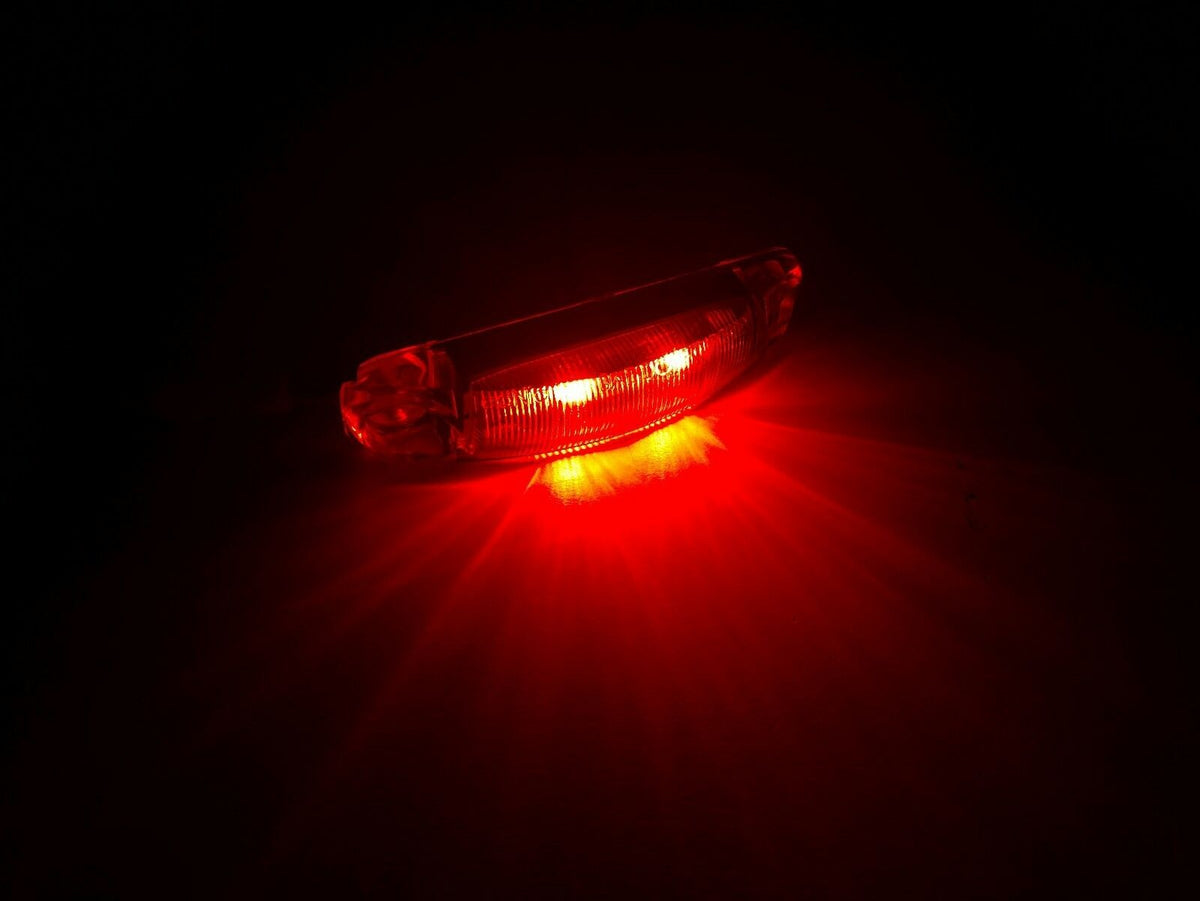 3.5" x 0.75" Red Clear Marker LED Light RV Camper Trailer (S18-RCG0-1)