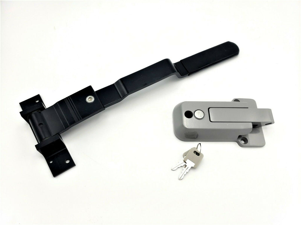 Black Swivel Cam Bar Trailer Latch Handle Door Cambar Cargo W/ Gray Lock (CB-BLK-CBLG)