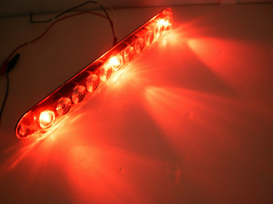 15" Slimline 3 LED Red Clear ID Light Bar Trailer Truck Bright Dim Dual Function (J-5353-RC)