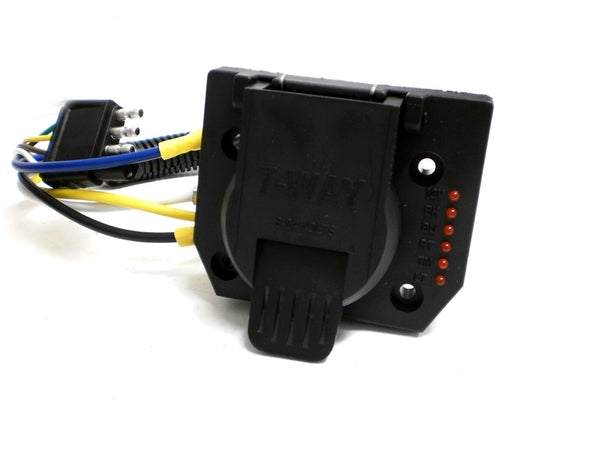 7 Way Truck End Connector Plug Built In LED Tester Female - Foto 14