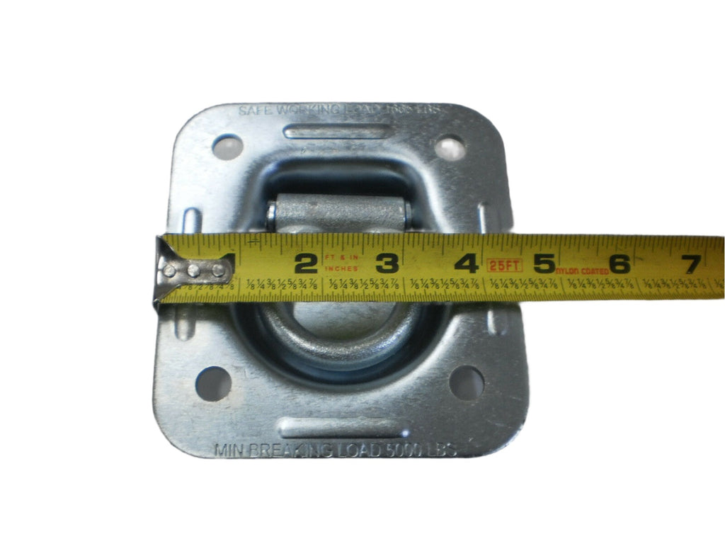 6 - 1/2" Thick Recessed 5000# D Ring Kits w/ Backing Plates & Bolts Car Trailer (RR5K-LOTOF6)