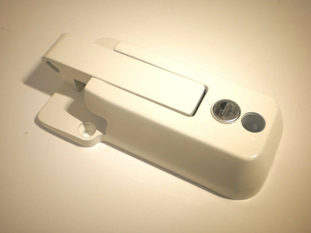 White Locking Cargo Trailer Cambar Door Auto Latching Vise Lock Cam Bar Handle (CBL-W-KIT)