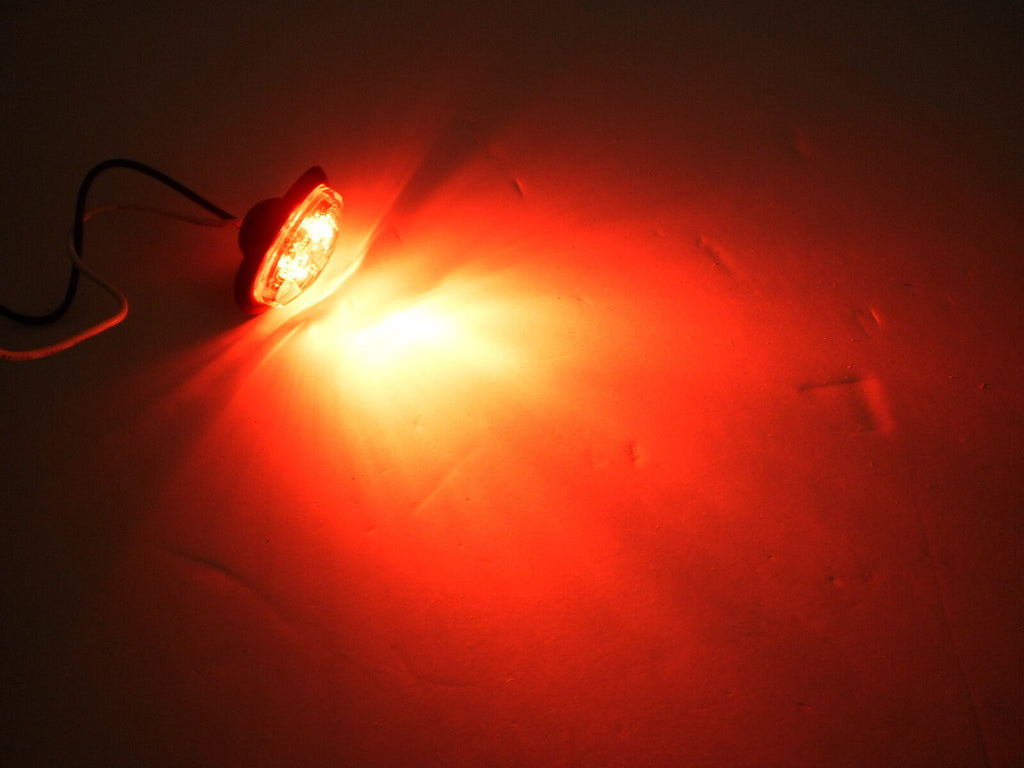 ONE Red Clear Mini Oval 2 Diode 2" x 3/4" Clearance Marker Trailer Truck Light (HD21002SMDRC)