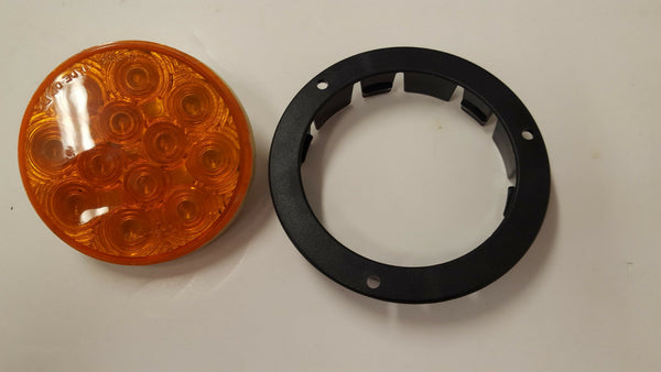 4" Round 12 Diode Amber LED Light Kit with 4" Round Black Recessed Flange Mount  (J-4512-AK + J-40-FB)