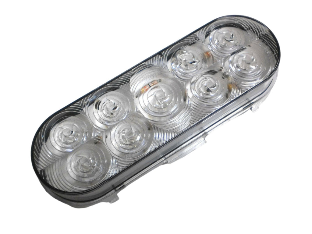 Maxxima 6" Oval Red Clear LED Stop Turn Tail Light Truck Trailer RV  (M63322RCL-KIT)