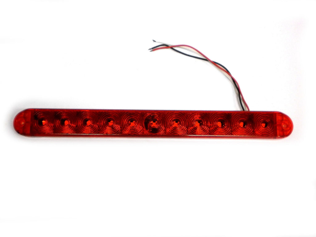 TWO 15" inch Slimline LED Stop Turn Tail Lights LED Red Red Flatbed Trailer RV  (J-535-R-LOT2)