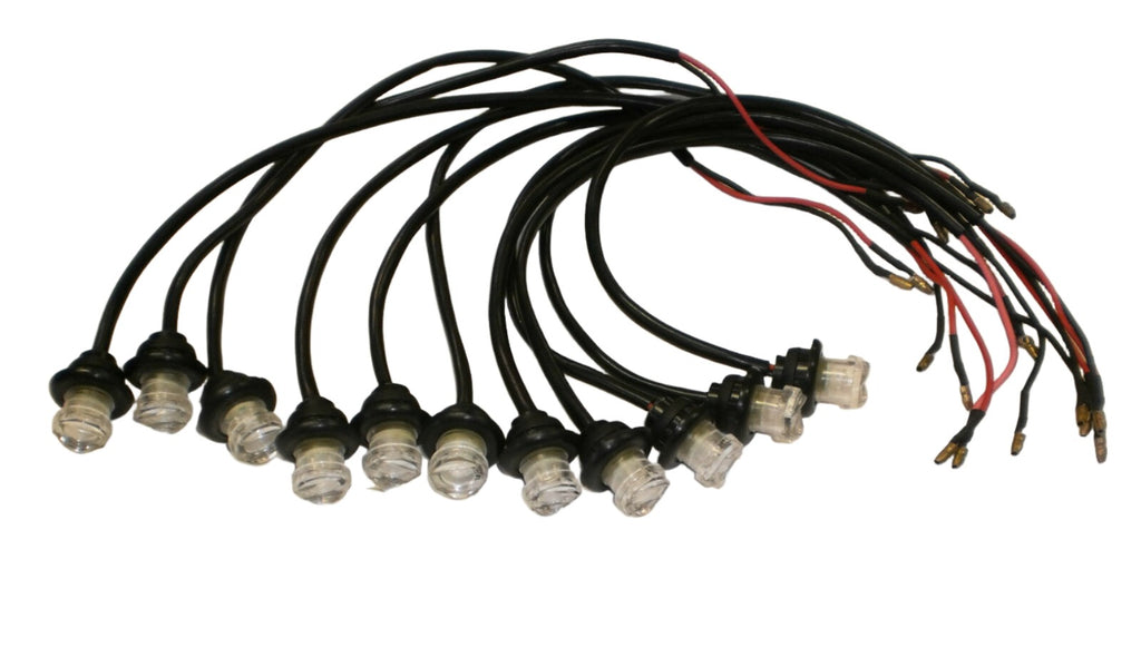 10- 3/4" Grommet Red Clear Lens Bullet LED light 55RC (J-55-RC-LOTOF10)
